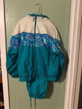 Bold Spirit Teal, White & Purple Retro Track Jacket